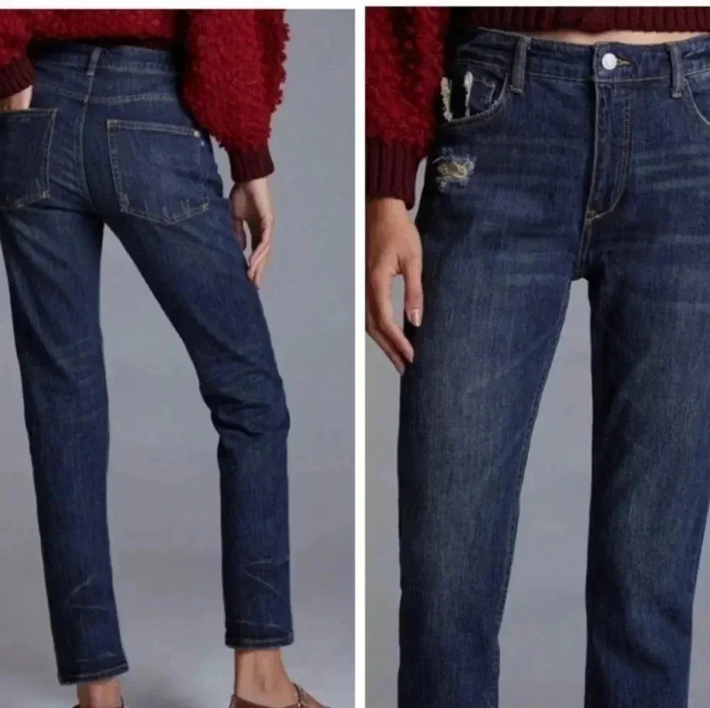 Anthropologie Pilcro The Heritage Boyfriend Crop Ankle Denim Jeans(25)